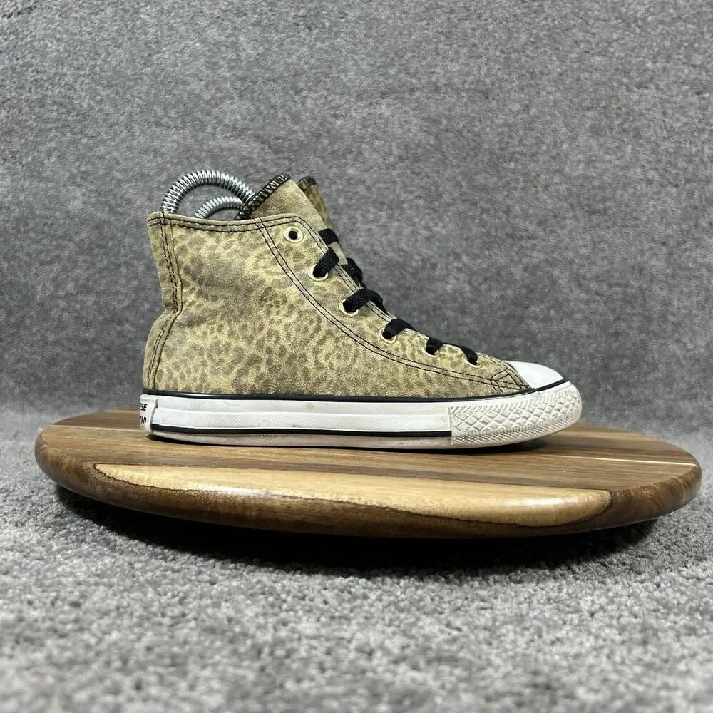 Converse Chuck Taylor All Star High Kids Sz 13 Leopard Print Athletic Shoes Used